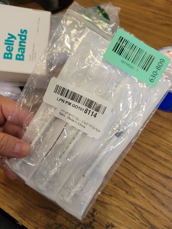 Photo 1 of 1ml Syringe for Liquid, Oral, Scientific Labs, Measurement, Dispensing, with Cap- 3 Pack 1ml Syringes
