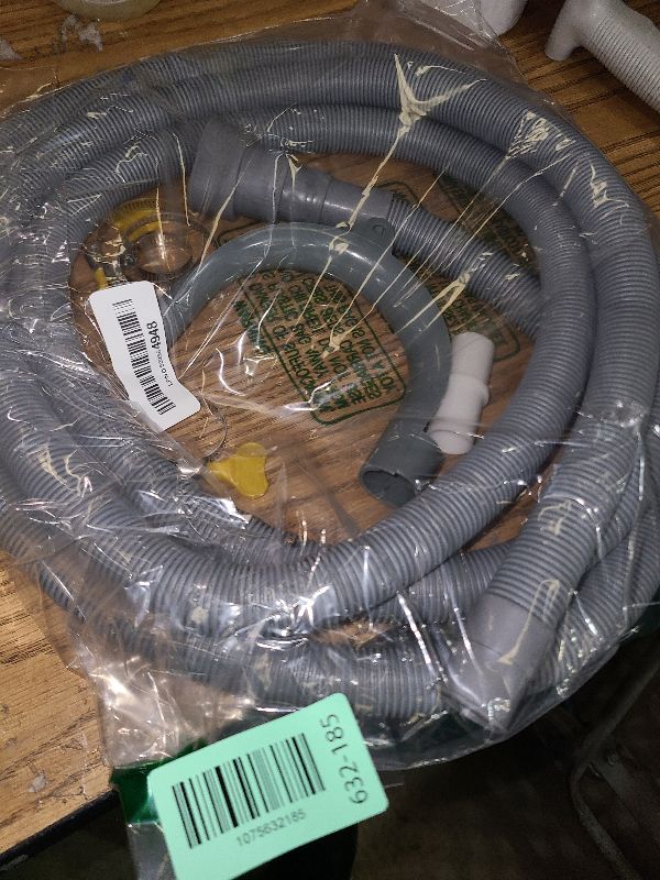 Photo 1 of 10FT Washing Machine Drain Hose, Universal Dishwasher Hose Extension Kit with 1 U-Bend Holder, 1 Extension Adapter and 4 Hose Clamps