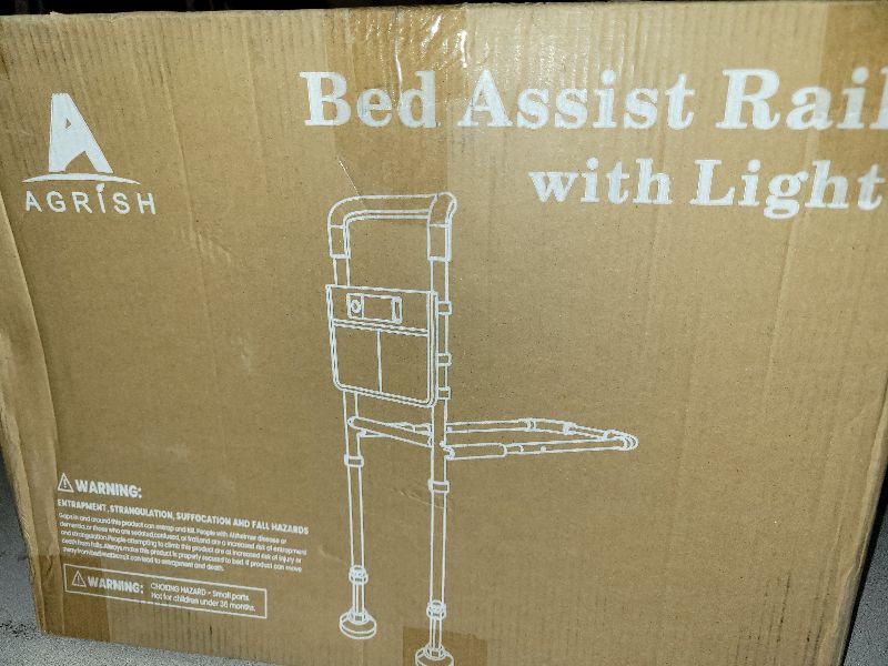 Photo 1 of  Bed Rails for Elderly Adults Safety, Adjustable Heights Bed Cane with Non-Slip Ergonomic Handle, Stable Bed Assist Rails with Motion Light, Avoid Seniors Bedside Fall