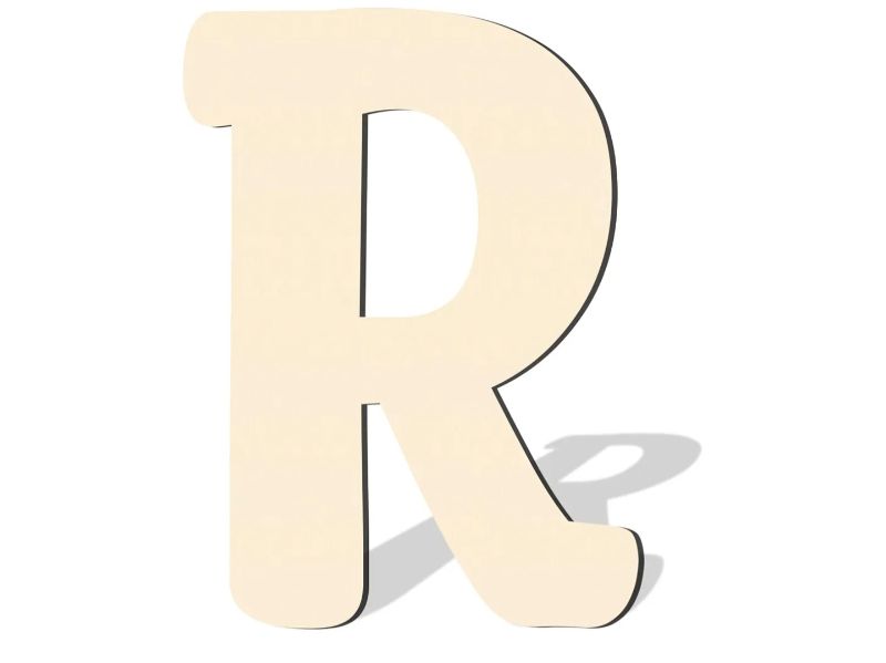 Photo 1 of 17 Inch Large Wooden Letters, Big Wooden Alphabet Letters for Wall Decor Paintable Large Thick Wood Letters R for Crafts Wooden Cutout Sign for Nursery Birthday Wedding Party Home Decoration