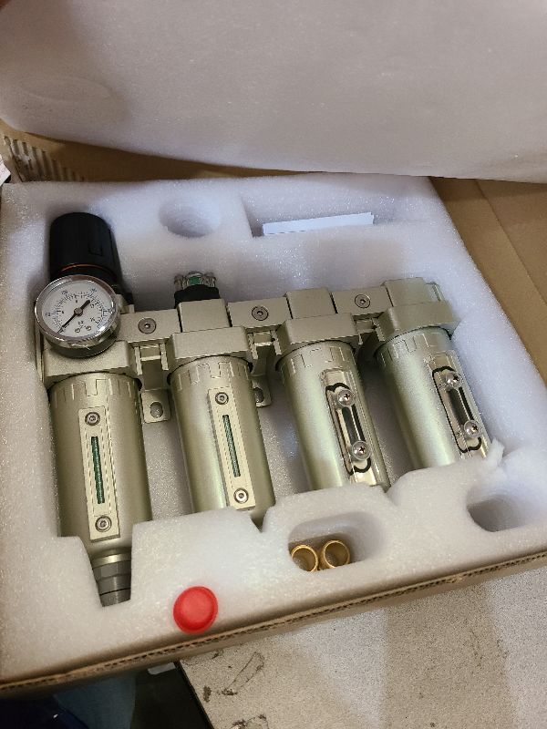 Photo 1 of 1/2" NPT Industrial Air Dryer for Compressor,4 Stage Air Compressor Water Separator System,Filter Oil Water Separator Dryer for Plasma Cutter and Paint Spray,Auto Drain