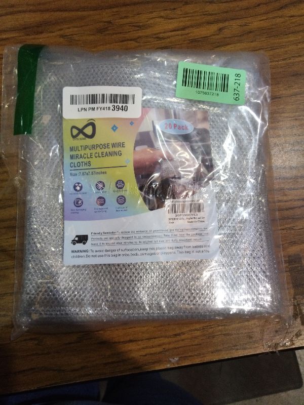 Photo 1 of 20 Pcs New Upgrade 3-Layer Metal Dish Cloth, No Scratches Wire Cleaning Cloth , Reusable Multipurpose Wire Dishwashing Rag for Kitchen Cleaning Cloths,Sinks,Dishes,Stove Top, Dimensions, 7.87“ x 7.87”