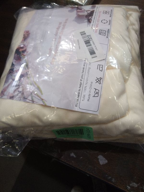 Photo 1 of 10x10ft Wrinkle Free Ivory Backdrop Curtain for Parties Soft Fabric Drapes Wedding Ivory Curtain Backdrop for Birthday Party Decorations Background for Photography 5x10ft,2 Panels