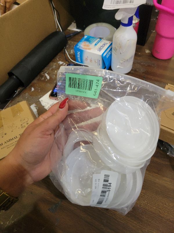 Photo 1 of 12PCS Wide Mouth Mason Jar Lids With Silicone Rings, Plastic Canning Lids For Ball-Kerr And More Canning Jars - White Food Grade Plastic Storage Caps, Leak-proof And Dishwasher Safe And Reusable