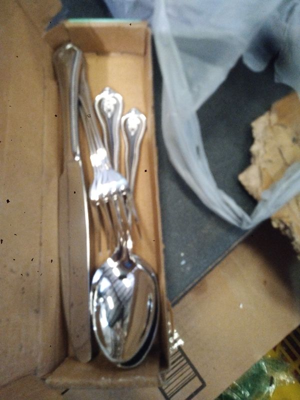 Photo 1 of 18/8 Stainless-Steel 5-Piece Silverware Set, Elegant Flatware Set Mirror Polished Beaded Edge, Cutlery Set Include Knife/Fork/Spoon, Dishwasher Safe