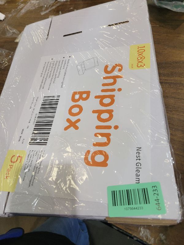 Photo 1 of 10"x8"x3" Shipping Boxes Set of 5, White Corrugated Cardboard Box Literature Mailer