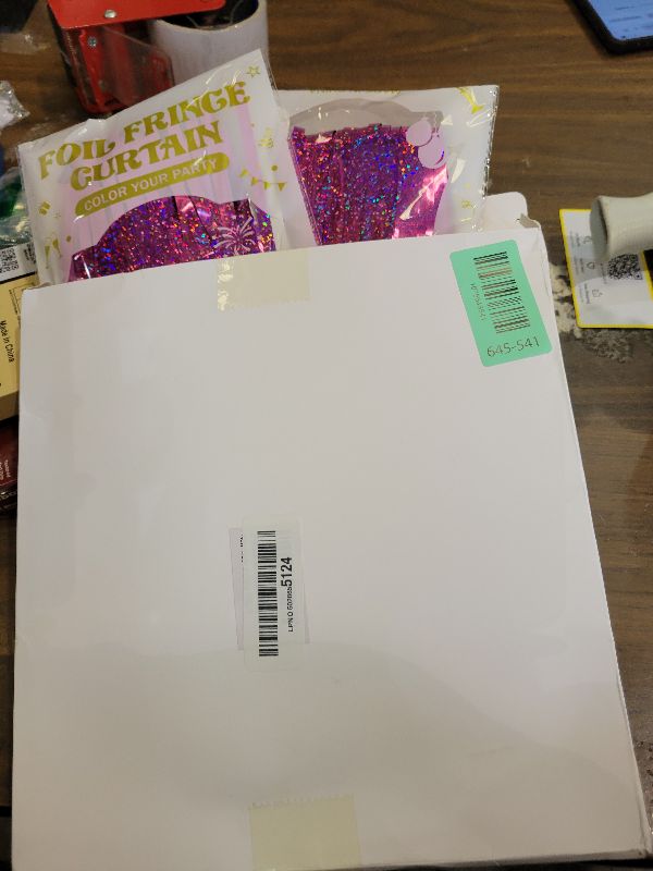Photo 1 of 2 Pack Glitter Pink Backdrop, 3.28 FT x 7.05 FT Birthday Party Decorations, Laser Pink Fringe Curtains Foil Streamer Tinsel, Pink Curtains Photo Backdrop Happy Birthday Valentines Day Backdrop