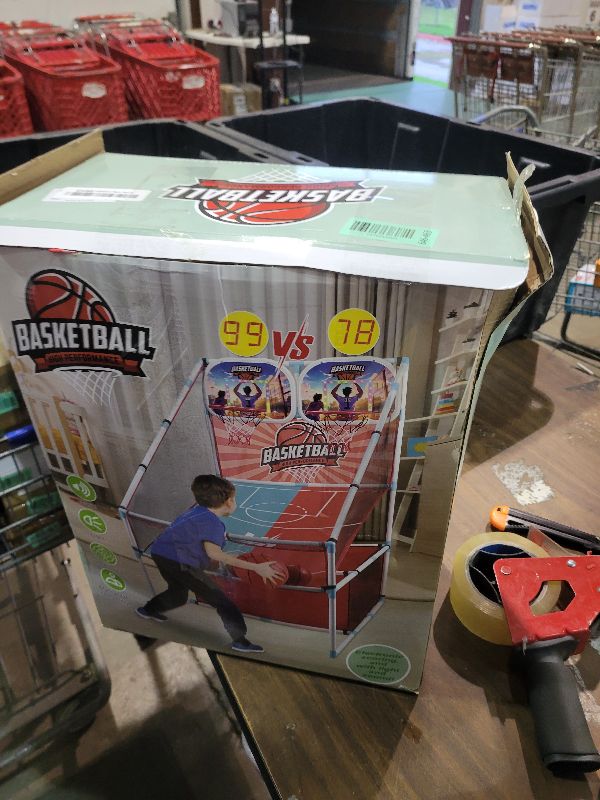Photo 1 of 2-Player Arcade Basketball Game Set,Upgraded Indoor Hoop with LED Light Electronic Scoreboard 4 Balls,Carnival Games Sports Toys Kids 3-10 for Home Party Backyard Outdoor Boys Girls Toddlers Gifts