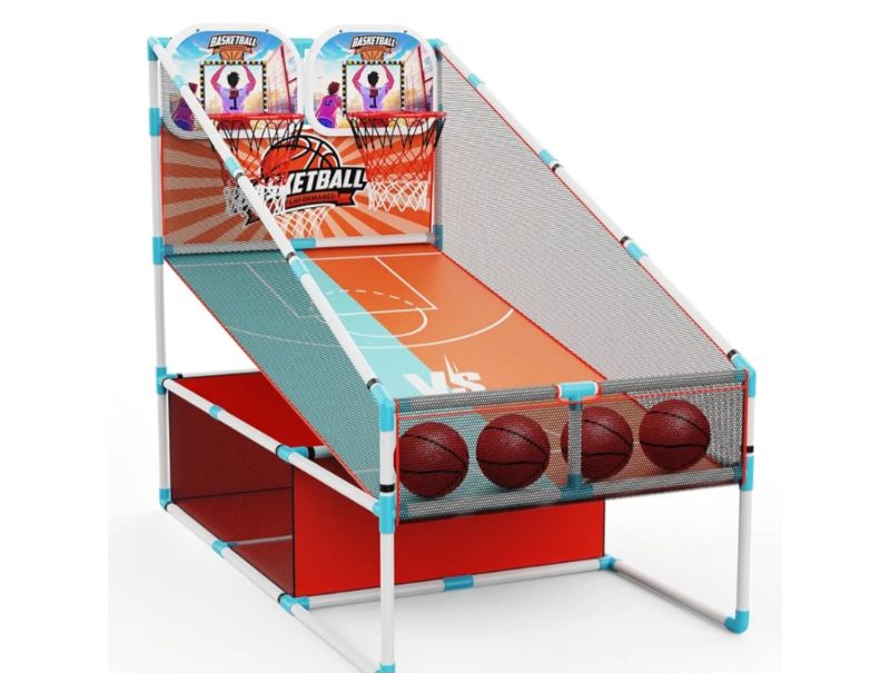 Photo 1 of 2-Player Arcade Basketball Game Set,Upgraded Indoor Hoop with LED Light Electronic Scoreboard 4 Balls,Carnival Games Sports Toys Kids 3-10 for Home Party Backyard Outdoor Boys Girls Toddlers Gifts