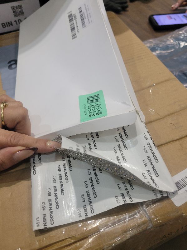 Photo 1 of 15.7 X 9.5 Inch Silvery Self Adhesive DIY Rhinestones Stickers Sheet, Crystal Stickers for DIY Craft Decoration with 19440 Pcs Shiny Gemstone