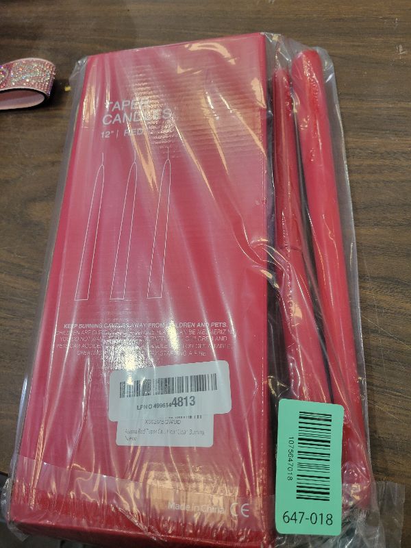 Photo 1 of 14 Pack Red Taper Candles - Taper Candles 12 Inch Dripless, Smokeless & Unscented - 10 Hours Long Burning - Hand Poured Tall Candlesticks - Ideal for Weddings, Dinner Parties, and Home Decor