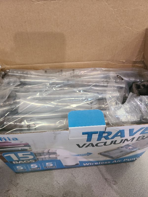 Photo 1 of 15 Packs Vacuum Bags for Travel with Rechargeable Pump, 3 Sizes Vacuum Seal Bags for Clothing, Compression Vacuum Travel Bags for Luggage, Vacuum Packing Bags for Closet Organization
