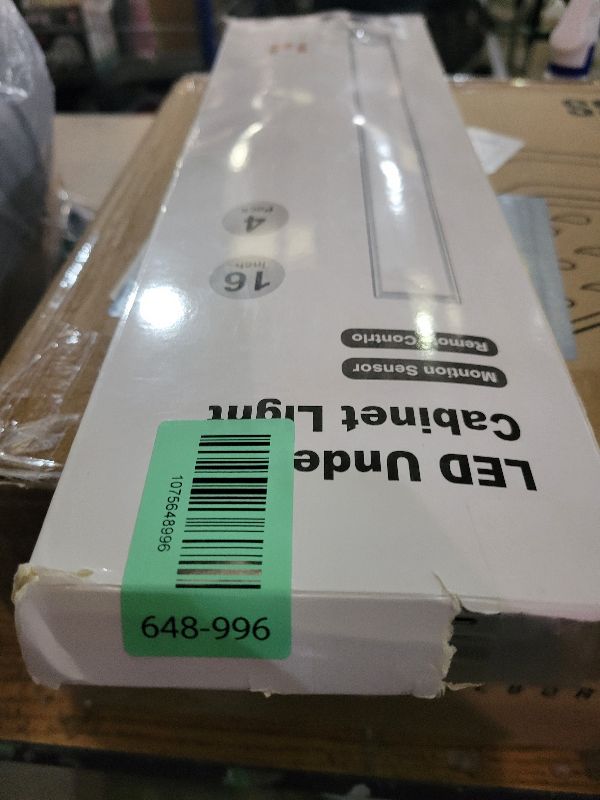 Photo 1 of 16inch Under Cabinet Lights, LED Motion Sensor Light Indoor, 4000mAh Rechargeable Closet Light with Remote, 3 Color Temps, Magnetic, Wireless Under Counter Lights for Kitchen, Stairs, Pantry, 4 Pack