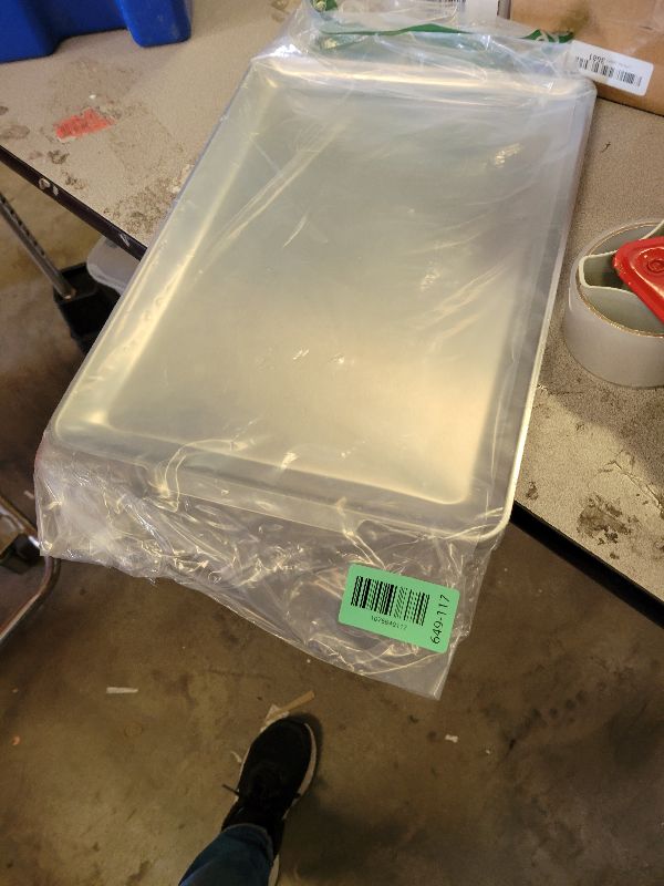 Photo 1 of 16.3" x 11" Large Serving Platters, Stainless Steel Heavy-Duty Large Serving Trays, Silver Rectangular Plates for Food, Fruit, Party, Wedding, Christmas, Chip and Scratch Resistant
