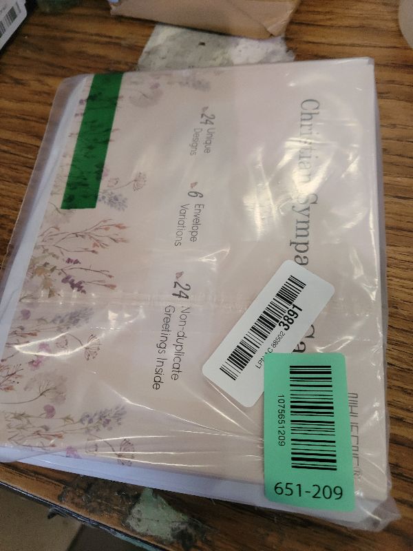 Photo 1 of 24 Pack Floral Religious Sympathy Cards with Self-adhesive Envelopes, 4"x6" Boxed Blessing Christian Condolences Cards for Loss with Sentiments Inside, 24 Bible Verses, 24 Designs, No Repeats