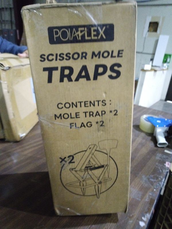 Photo 1 of 2 Pack Mole Traps,Galvanized Steel Scissor Trap,Reusable Mole Trap Killer,Easy Set Mole Eliminator Trap for Lawns