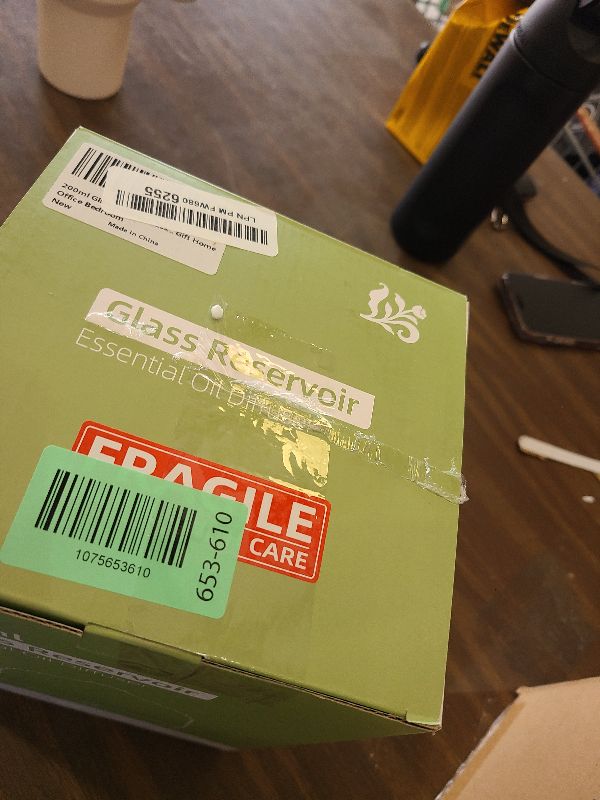 Photo 1 of 200ml Glass Reservoir Essential Oil Diffuser with Glass Dome Ultrasonic Aromatherapy Diffuser with Four Timer Colorful Light Auto-Off for Home Office Bedroom