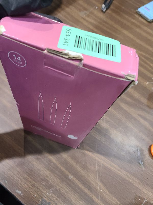 Photo 1 of 14-Pack Pink Taper Candles - 10 Inch Unscented Dripless Candlesticks, Long Burning for Weddings, Bridal Showers, Valentine's Day & Romantic Dinner Parties