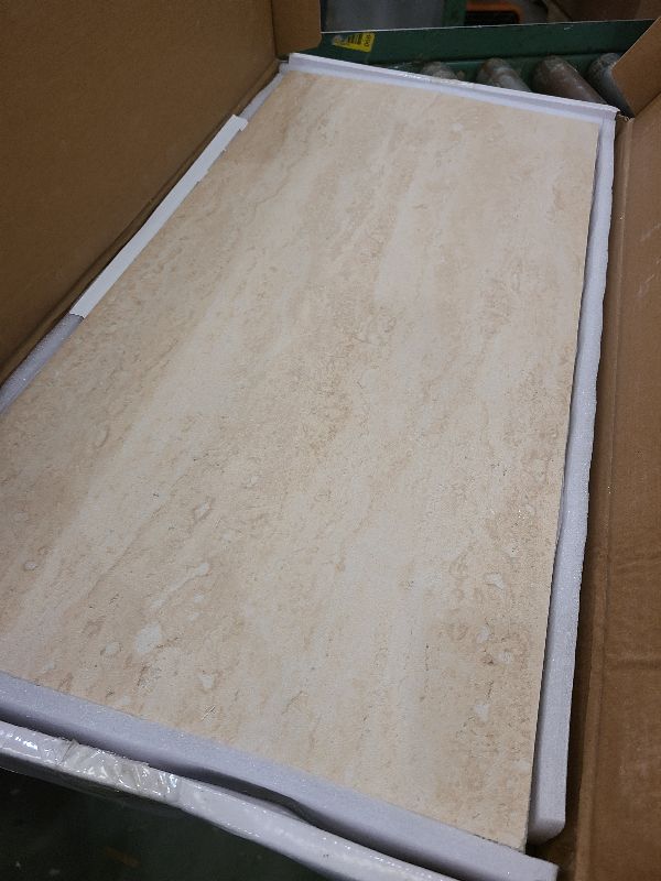 Photo 1 of 10-Sheet Beige Travertine Natural Clay Mosaic Tile, 12" x 24" Subway Flexible Stone MCM Modified Clay Material Wall Tiles for Home Decoration, Indoor & Outdoor, Covers 19 Sq. Ft.