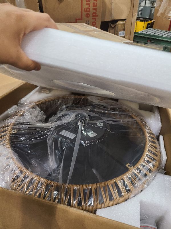 Photo 1 of 21" Waterproof Outdoor Ceiling Fan with Light, Outdoor Boho Hanging Fan for Patio, 6-Speed & 3 CCT LED, Caged Ceiling Fan with Smart APP & Remote Control, Perfect for Gazebo, Pergola, Canopy