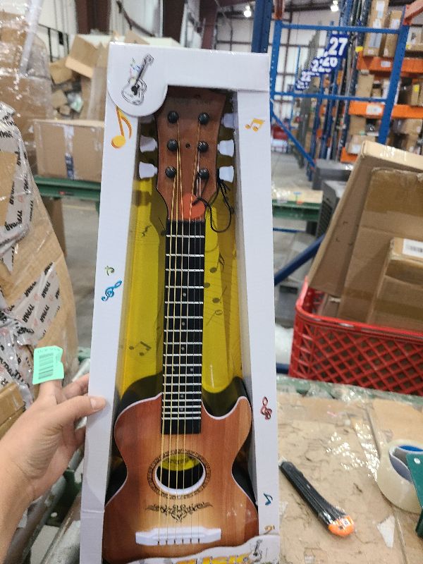 Photo 1 of 23" Acoustic Guitar, Kids 6 String Toy Guitar - Realistic Steel Strings - Beginner Practice First Musical Instrument for Children, Toddlers (Brown)
