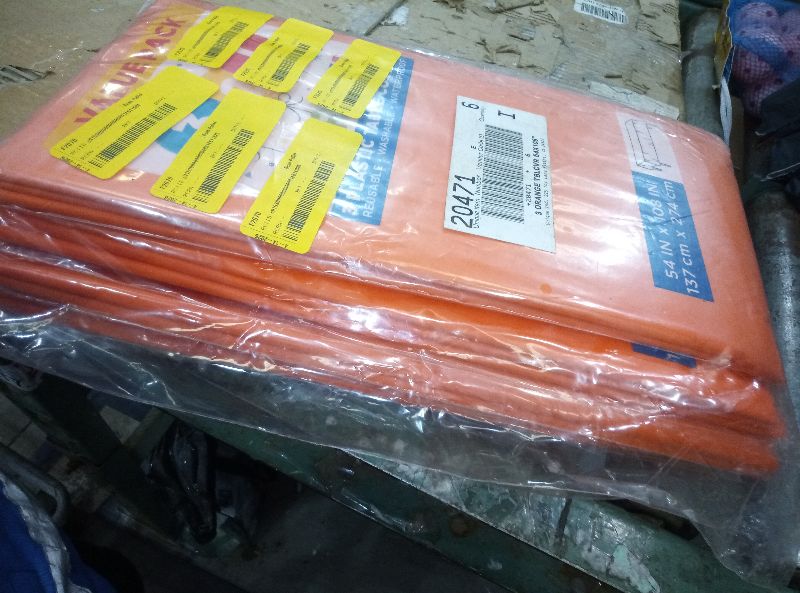 Photo 1 of 18 PACK- 6Packs of 3count table cloth, Premium Orange Plastic Tablecloth - 54 x 108 in. Disposable Rectangle Plastic Table Cloth - Decorative Rectangle Table Cover Smooth Tablecloth - Disposable Table Cloths For Parties, Weddings. 18 total 