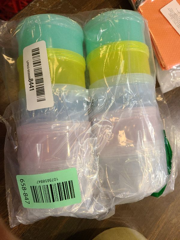 Photo 1 of 2 PCS 4 Layers Baby Milk Powder Dispenser, Milk Powder Pots,Formula Dispenser Portable Milk Powder Formula Dispenser Container Pot Box Milk Cans Snack Storage Box for Travel (Four-Color)