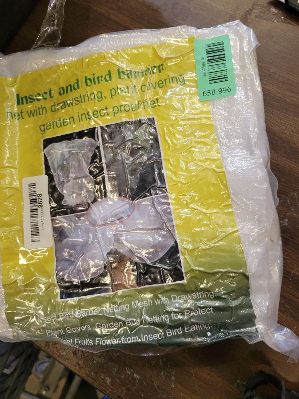 Photo 1 of 2 PCS Large Fruits Tree Netting Cover for Garden 10 x 10 ft Garden Insect Bird Barrier Plant Netting for Tomato Blueberry Bush Netting Covers Deer Cicada Netting Cover Bag with Drawstring