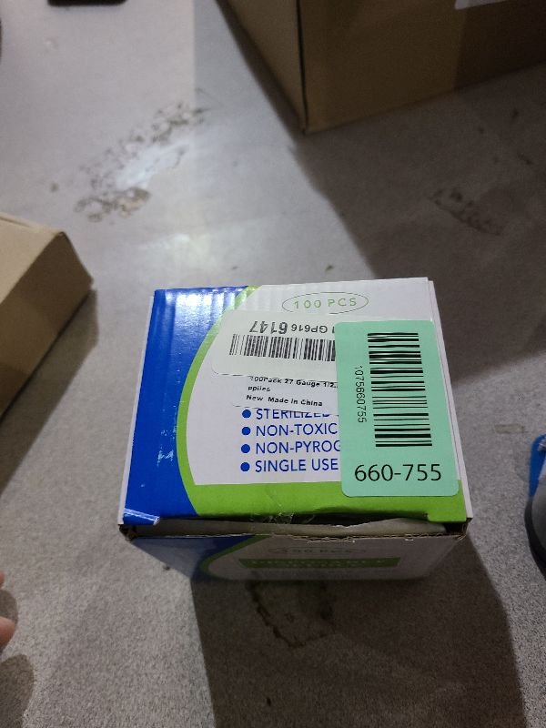 Photo 1 of 100Pack 27 Gauge 1/2 Inch Syringe Needles, Disposable Luer Lock Sterile Supplies