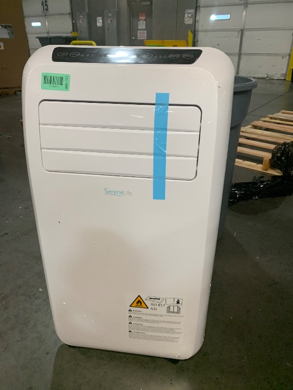 Photo 1 of ****DAMAGE SEE PICTURES/ NOTES*****
SereneLife Portable Air Conditioner, Dehumidifier & Fan | 3-in-1 8,000 BTU AC With Temperature Ranges 64°F–90°F & Cools 350 SQ FT | Includes 3 Fan Speeds, Remote Control, & Window Exhaust Kit | White