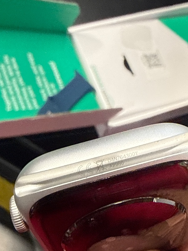 Photo 1 of ***TESTED FOR POWER ONLY*LOCKED*Apple Watch Series 9 [GPS 45mm] Silver Aluminum Case with Storm Blue Sport Band S/M (Renewed Premium)