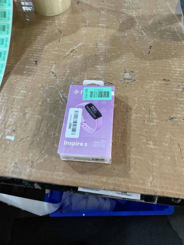 Photo 1 of ***Missing charger*** Fitbit Inspire 3 Health &-Fitness-Tracker with Stress Management, Workout Intensity, Sleep Tracking, 24/7 Heart Rate and more, Lilac Bliss/Black, One Size (S & L Bands Included)