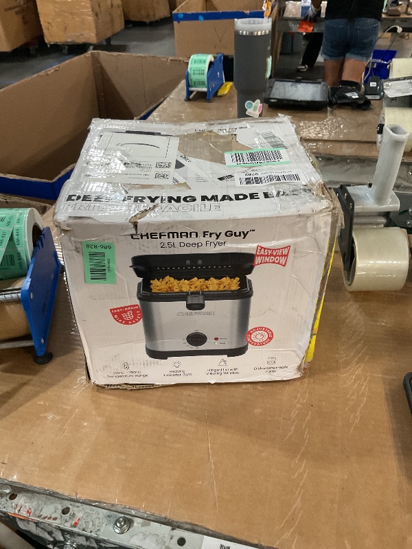 View 2 of ***MISSING PARTS***
Chefman Fry Guy 2.5 Quart / 10 Cup Deep Fryer with Wire Basket, Hinged Lid with Viewing Window, Adjustable Temperature, Perfect for Fried Chicken, Shrimp, French Fries, & Chips – Stainless Steel