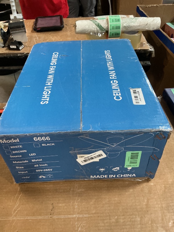 Photo 1 of ***MISSING PARTS***
Surtime 48" Ceiling Fans with Lights-Low Profile Ceiling Fan with Light and Remote/APP Control,Flush Mount,DC Reversible,LED Dimmable Modern Ceiling Fans for Bedroom,Indoor/Outdoor Patio Use(White)