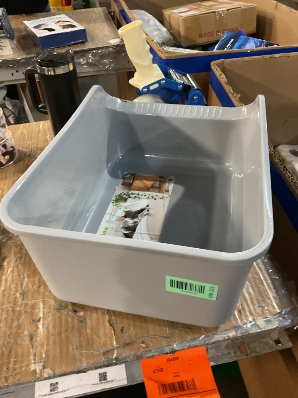 Photo 1 of ***MINOR DAMAGE***Pawsayes Cat Litter Box with High Sides Anti-Splashing for Indoor Cats Low Entry Kitty Litter Boxes (Grey)