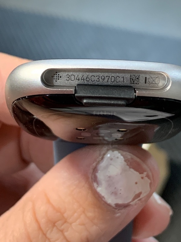 Photo 1 of ***MISSING LONG BAND***
 Fitbit Versa 4 Fitness Smartwatch with Daily Readiness, GPS, 24/7 Heart Rate, 40+ Exercise Modes, Sleep Tracking and more, Waterfall Blue/Platinum, One Size (S & L Bands Included)