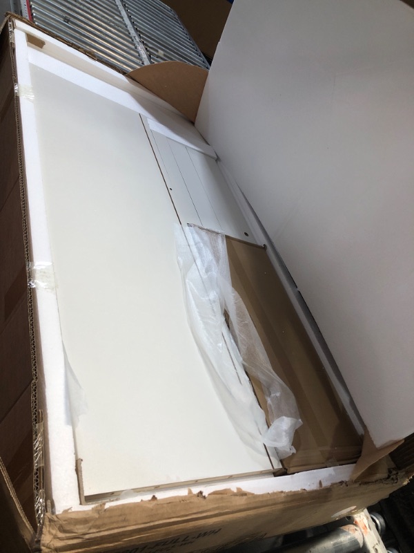 Photo 1 of ***PARTIAL SET - PRICE ADJUSTED*** Bellemave Full Murphy Bed with Mattresses and Charging Stations and Storage Drawer, Farmhouse Murphy Cabinet Bed with Foldable Panel, Noisy Free, for Guest Bedroom, Living Room, White