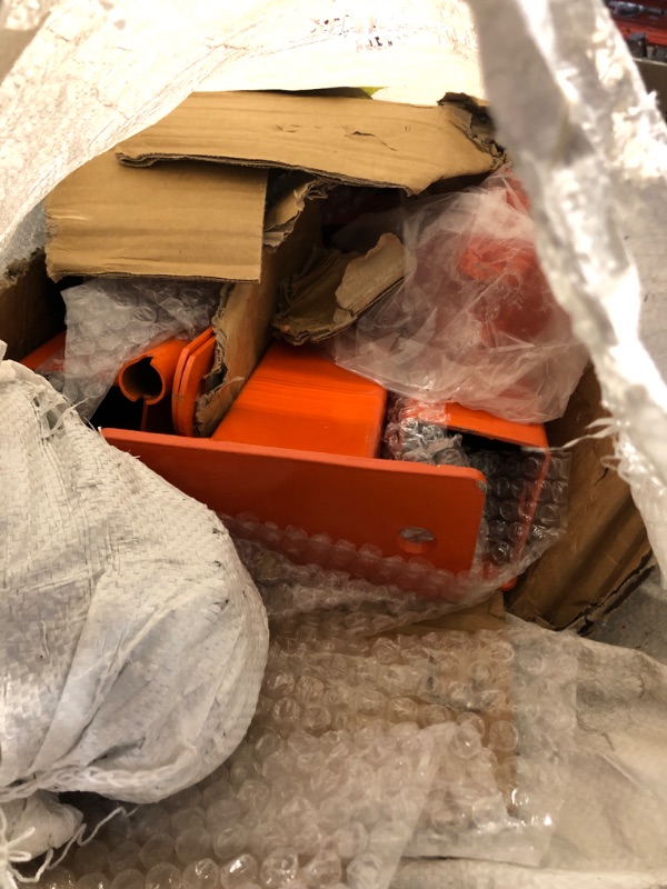 Photo 1 of (missing for parts sold) GarveeTech Engine Hoist with Lever, 2 T 4000 LBS Heavy Duty Folding Cherry Picker Engine Lift Hydraulic Tilting Engine Shop Crane with 6 Iron Caster Wheels Telescopic Boom Hitch, Orange