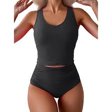 View 1 of ***STOCK PHOTO FOR REFERENCE ONLY***
Eomenie Women's Swimsuit Tankini Tummy Control Bathing Suits Two Piece Full Coverage Slim Swim Suits with High Waisted Bottom