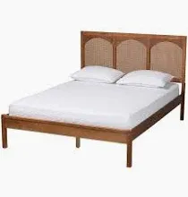 Photo 1 of ***PARTIAL SET - PRICE ADJUSTED***
Baxton Studio Blossom Ash Walnut Wood and Rattan Queen Size Platform Bed
