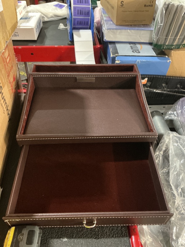 Photo 1 of ***MINOR DAMAGE SEE COMMENTS***Baoyun Fathers Day Nightstand Organizer for Men, Mens Jewelry Box, Mens Dresser Organizer Countertop, Large Capacity Leather Valet Tray for Phones Pad Wallet Key Birthday Gifts for Men