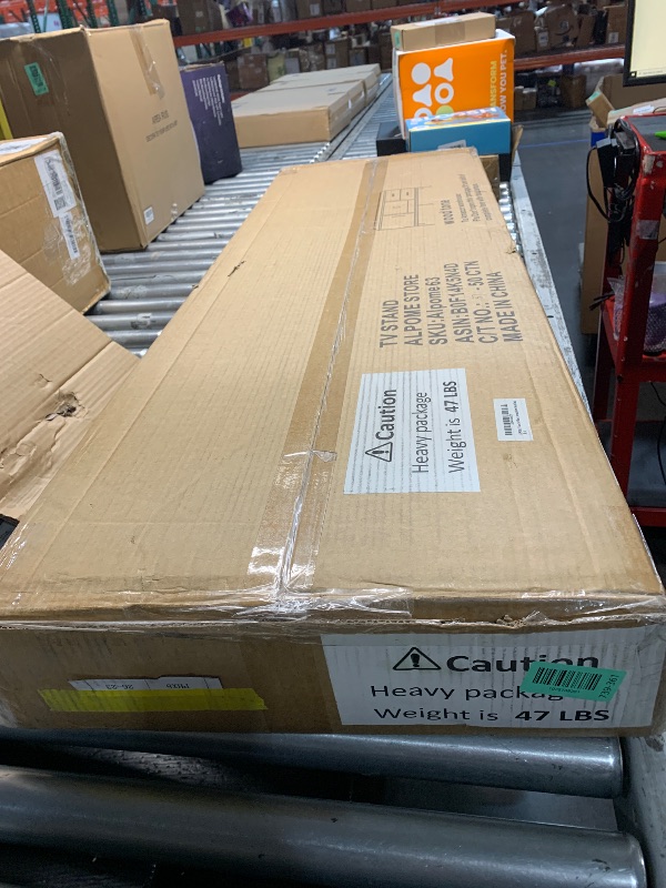 Photo 1 of ***FACTORY SEALED*** ALPOME TV Stand for 55/60 Inch TV, Modern Wood Entertainment Center with Storage, 52" Media Console Table with 2 Drawers & Door Cabinet, Television Stands for Living Room & Bedroom (Wood Tone)