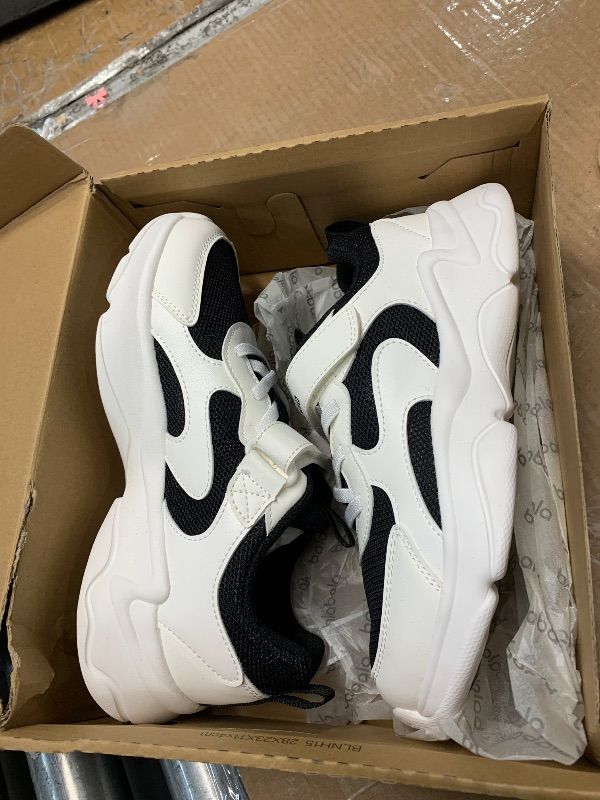 Photo 1 of ***STOCK PHOTO FOR REFERENCE ONLY, BLACK & WHITE, SIZE 36***Balabala Kids Boys Girls Sneakers Breathable Athletic Sport Running Walking Tennis Shoes
