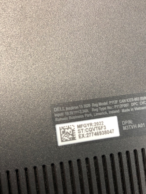 Photo 1 of ***DAMAGED - SEE NOTES/PICTURES***Dell Inspiron 15 3520 Laptop - 15.6-inch FHD (1920x1080) 120Hz Display, Core i5-1235U Processor, 16GB DDR4 RAM, 512GB SSD, WiFi 6, Iris Xe Graphics, Win 11 Home - Carbon Black