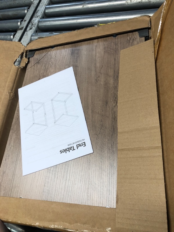 Photo 1 of ***DAMAGED - SEE NOTES/PICTURES*** AMHANCIBLE C Shaped End Tables Set of 2, Couch Side Tables that Slide Under Sofa, TV Trays for Living Room, Bedroom, Small Space, Grey, HET02BGY
