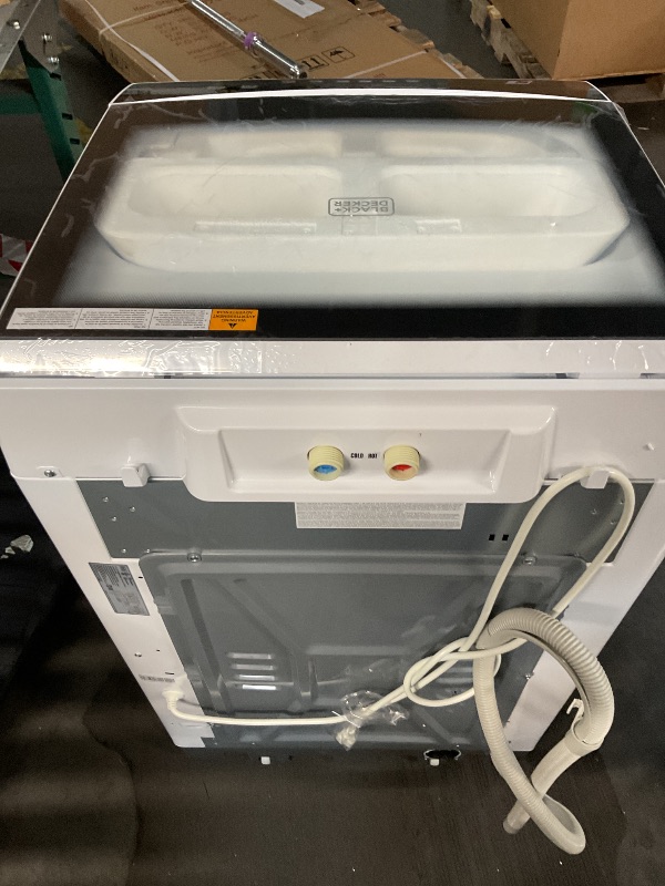 Photo 1 of ***DAMAGED/UNABLE TO TEST***BLACK+DECKER 3.0 Cu. Ft. Portable Washer, 26.5 lb. Capacity Washing Machine, 6 Cycles, Quick Connect Sink Adapter and Drain Hose Included, Transparent Lid & LED Display, BPW30MW, White