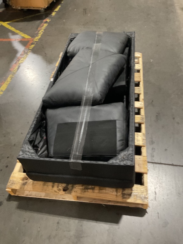 View 2 of ***TRUCK/TRAILER PICKUP ONLY***
Topcomfy 97.5" L Shaped Couch Set, Modular Sectional Couches for Living Room with Storage Ottoman, 4 Seat Home Sofa Living Room Furniture Sets with Chaise for Apartment Office (Faux Leather, Black)