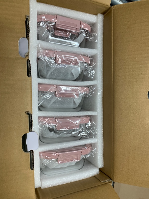 Photo 1 of ***FACTORY SEALED ***
BOROHOUSE 10-Pack Glass Food Storage Containers with Tempered Glass Lids – Borosilicate, Airtight, Oven-Safe (-4°F~950°F), BPA-Free, 4.4 & 1.6 Cup, Leak-Proof, Dishwasher Safe (Pink)
