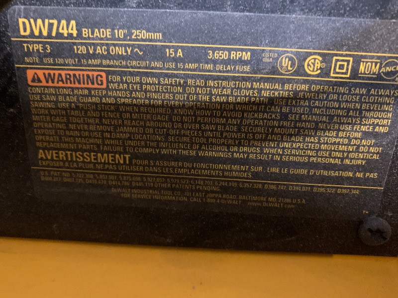 Photo 1 of **NOT IN ORIGINAL PACKAGING** DEWALT DWE7485 8-1/4 in. Compact Table Saw