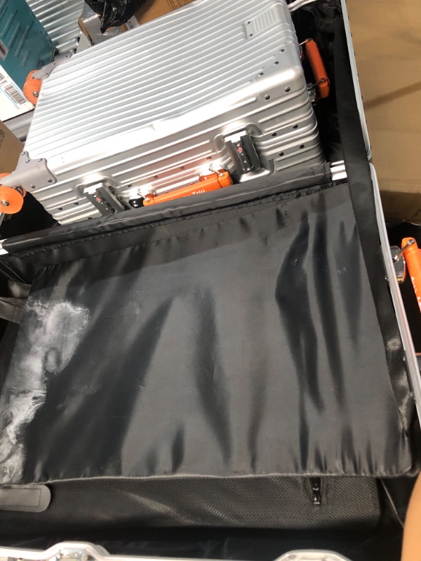 View 5 of **BOTH SUITCASES ARE DENTED, LARGER ONE MISSING A LATCH** ASCG Aluminum 2-Piece Luggage Set (20"/28")